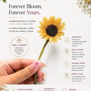 Handmade Real Flower Sunflower Hair Pin for Women Hairstyle Accessories