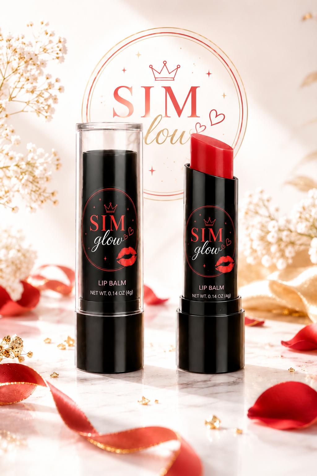 SIM Glow Tinted Lip Balm | Hydrating Lip Balm with Natural Red Tint | 4g